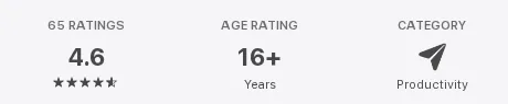 Apple's UK App Store page for Copy Me That, the ratings strip under the header (65 ratings), which shows it is the UK storefront, captured 30 Oct 2026.