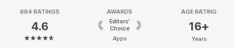 Apple's US App Store page for Mela, the ratings strip under the header (884 ratings), which shows it is the US storefront, captured 30 Oct 2026.